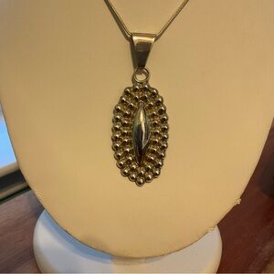 .925 Sterling Silver Mexican Oval Pendant